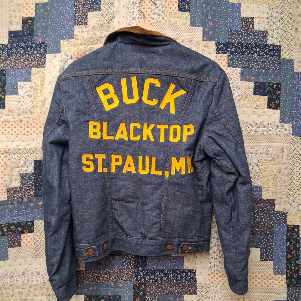 Vintage 1970s Maverick Blue Bell Denim Sherpa Lined Jacket Mens Size 38‎ Custom